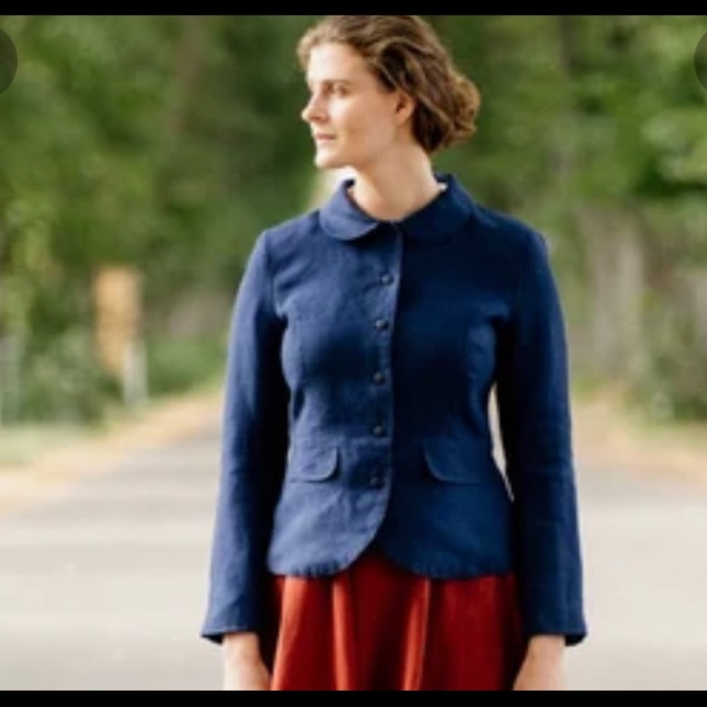 Son de Flor Blue Linen Blazer - size Xsmall
